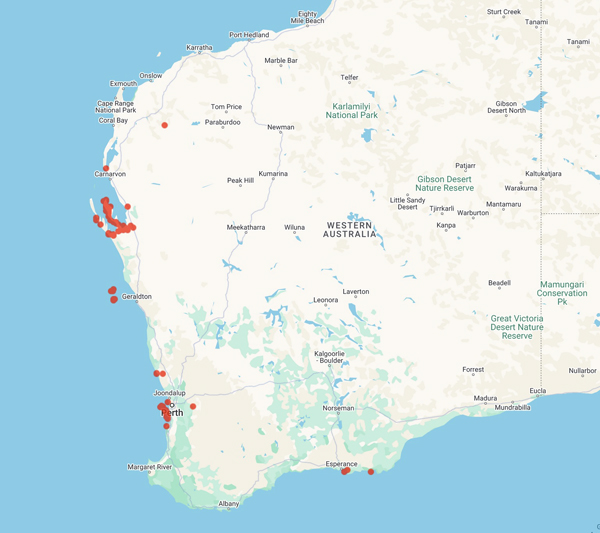 collecting locality map for 'Rippey, E.'