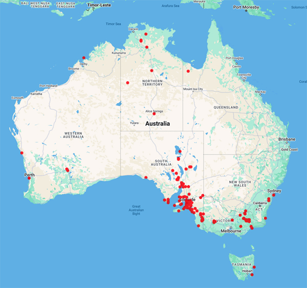 collecting locality map for 'Robertson, E.L.'