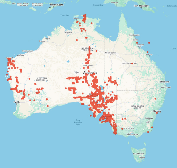 collecting locality map for 'Weber, J.Z.'