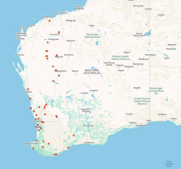 collecting locality map for 'Wittwer, M.'